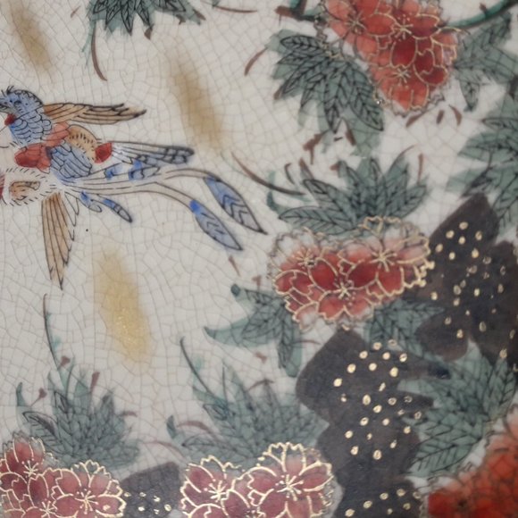 Toyo Plate Porcelain Dish Bird Peacock Pheasant Gold Leaf Hand Painted  Japan - Picture 13 of 17